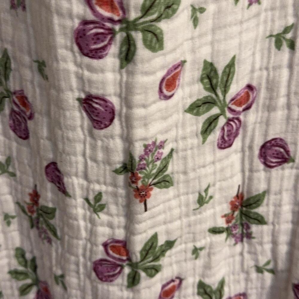 En Vogue Crossback Apron Adult One Size White Fig Fruit Cotton Gauze Kitchen NWT - Picture 2 of 7